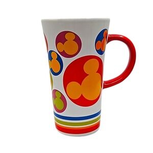 Disney Parks Designer Series Mickey Mouse Polka Dot Latte Mug by Bert Red White